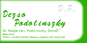 dezso podolinszky business card